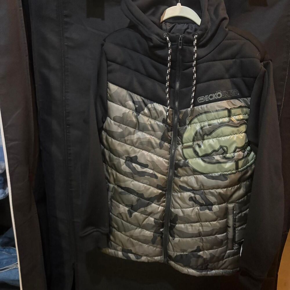 Ecko-unltd Men's Tiger Stripe Camo Coat Jacket